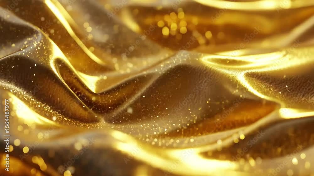 Poster golden waves flowing in abstract motion create a mesmerizing digital texture, golden waves abstract 