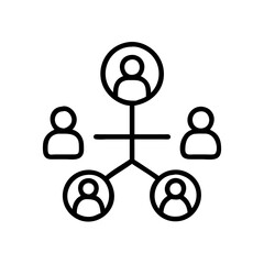 Family tree icon with interconnected figures in minimalist style  