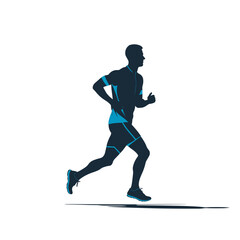Fototapeta premium Silhouette of man in sportswear running isolated on transparent background