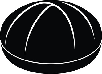 Black and white illustration of a round bread roll