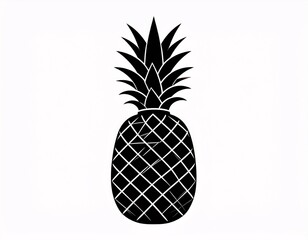 Obraz premium Tropical Pineapple Silhouette A Bold Black and White Vector Illustration of an Exotic Fruit