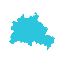 Berlin map, Isolated on White Background, Simple blue icon