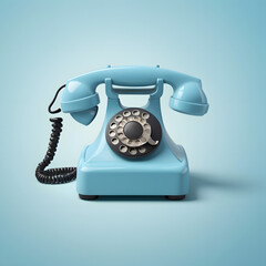 vintage telephone , old blue telephone