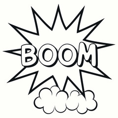 Fototapeta premium Boom comic explosion sound effect speech bubble