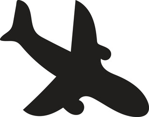 Airplane icon top angle for global flight transportation and airline travel concept with transparent background