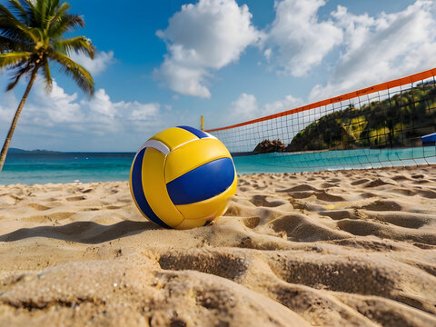 volleyball on the beach - Powered by Adobe