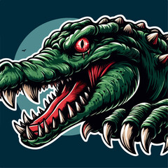 illustration of a vicious scary crocodile 