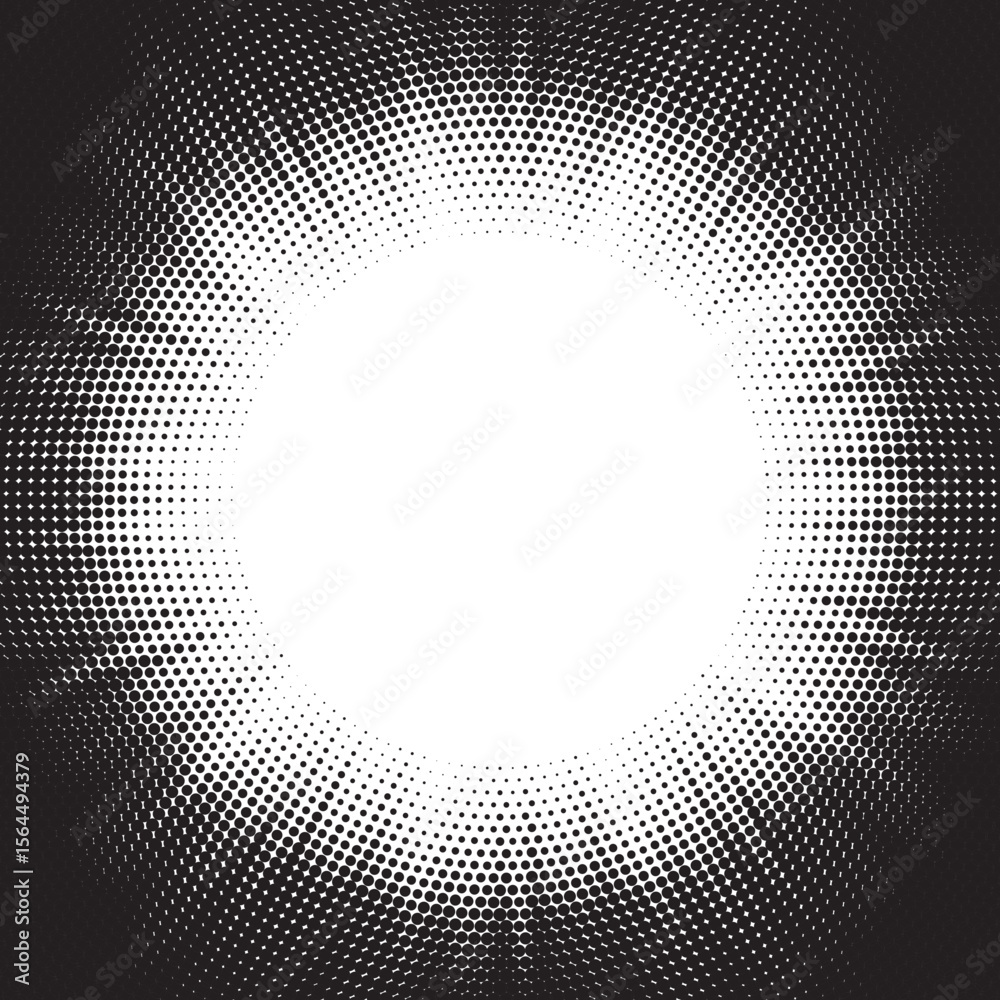 Aufkleber Halftone gradient sun rays pattern. Abstract halftone vector dots background. monochrome dots pattern. Vector background in comic book style with sunburst rays and halftone. Retro pop art design.