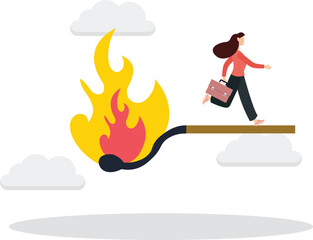 frustration or exhausted worker, despair employee or trouble concept.flat design with people.