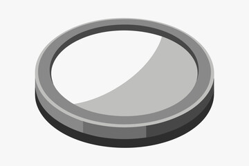 Simple isometric silver ring with a smooth reflective surface