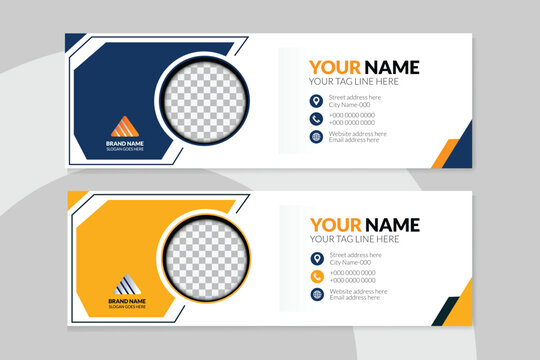 Elegant Corporate Minimal email signature Flat Mail template or email footer 