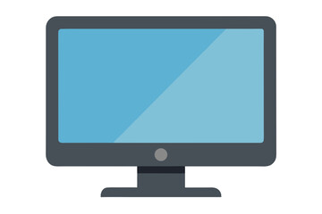 Modern flat design computer monitor with a blue screen