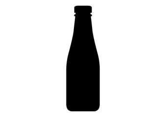 Stylish Black Silhouette Water Bottle Icon for Fitness Graphic Design Resources