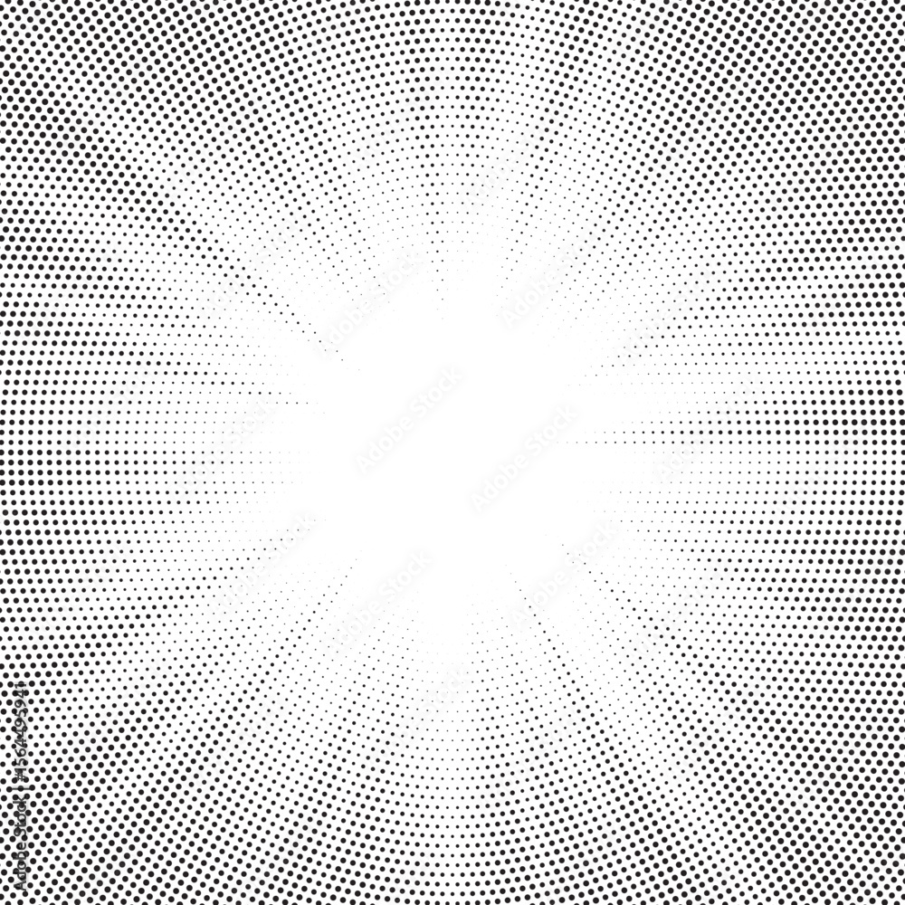 Aufkleber Halftone gradient sun rays pattern. Abstract halftone vector dots background. monochrome dots pattern. Vector background in comic book style with sunburst rays and halftone. Retro pop art design.
