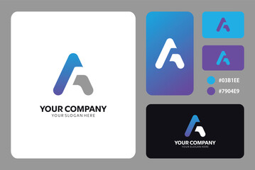 Modern corporate logo design featuring stylish A gradient lettermark for branding identity elevate your business