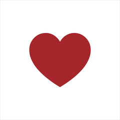 Red Heart Icon Isolated on White – Simple Love Symbol Vector Illustration