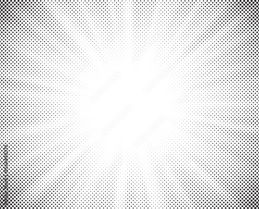 Poster Halftone gradient sun rays pattern. Abstract halftone vector dots background. monochrome dots pattern. Vector background in comic book style with sunburst rays and halftone. Retro pop art design.