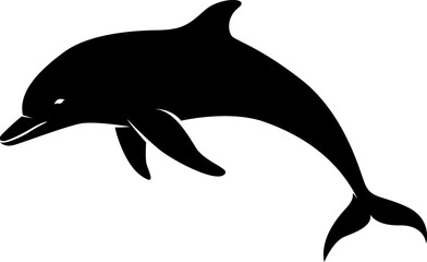 Dolphin jumping out of water on white background.Dolphin logo illustration.