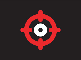 Minimalist Round Target Symbol with Crosshair and Bullseye Illustration