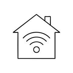 wifi home outline icon vector illustration