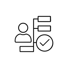 user decision outline icon vector illustration