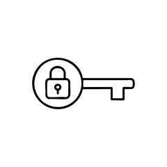 secret key outline icon vector illustration
