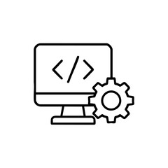 develop outline icon vector illustration