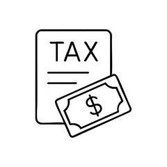 tax outline icon vector illustration