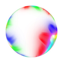 Abstract prism sphere with rainbow effect on transparent background