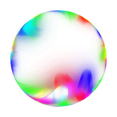 Abstract prism sphere with rainbow effect on transparent background