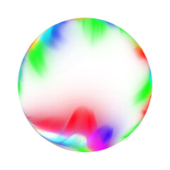 Abstract prism sphere with rainbow effect on transparent background