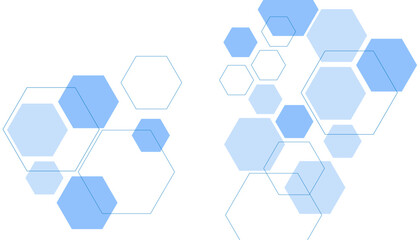 Abstract blue hexagon shape for frame illustration design