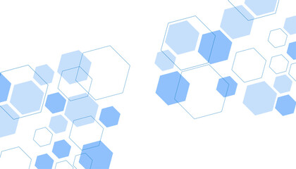 Abstract blue hexagon shape for frame illustration design
