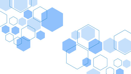 Abstract blue hexagon shape for frame illustration design