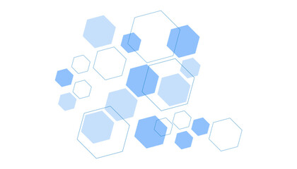 Abstract blue hexagon shape for frame illustration design