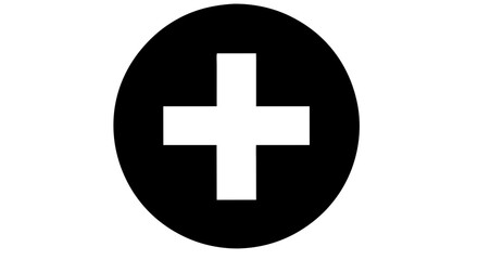 Fototapeta premium Vector of Plus Sign Inside Black Circle for Medical or Addition Symbols Plus Sign Symbol in Circular Badge for Healthcare or Positive Action Indicators add icon