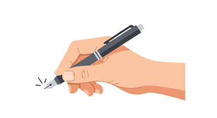 Vector Artwork of a Hand Gripping a Pen Hand Holding a Pen in Vector Style  
