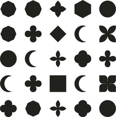 Fototapeta premium black and white icons set