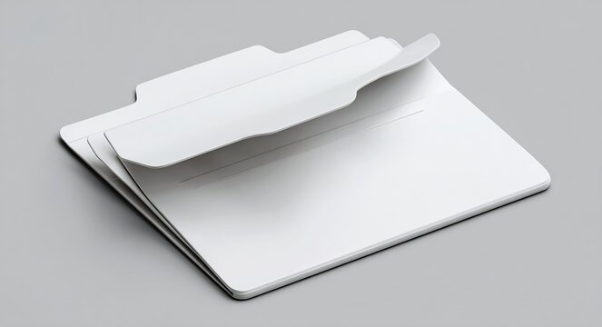 White File Folder Mockup on Gray Background image. High quality
