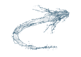 カーブした抽象的な青い水しぶき