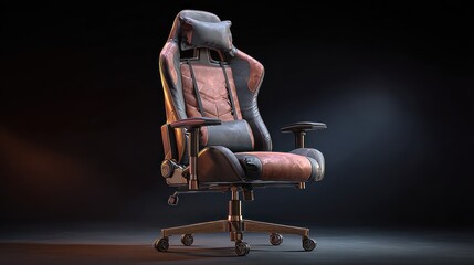 Ergonomic leather gaming chair with adjustable features for extended comfort
