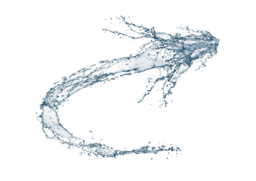 カーブした抽象的な青い水しぶき