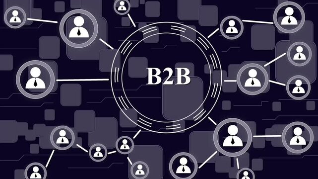 Business button b2b lock on virtual digital electronic user interface. Businessman counts dollars not in the background ,communication network Business people social network and business connections