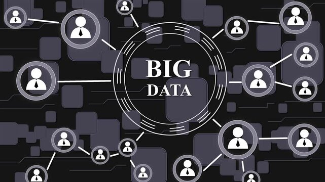 Businessman pressing button big data network business, communication network Business people social network and business connections