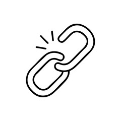 broken link outline icon vector illustration