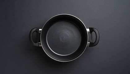 Empty pot top view. Empty space concept for cooking.