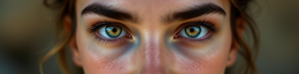 Fototapeta premium Intimate portrait of a young woman's eyes studio setting close-up photography dramatic lighting emotional connection