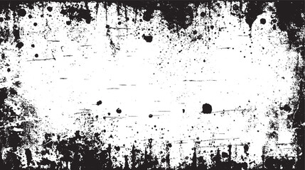 Naklejka premium Black and white grunge frame. rough and dirty texture Overlay texture. Faded black-white dyed paper texture. wall background 
