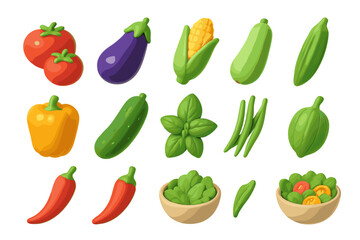 Colorful assortment of vegetables on gradient background
