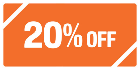 Bright Orange Banner Announcing Twenty Percent Off Discount Sale